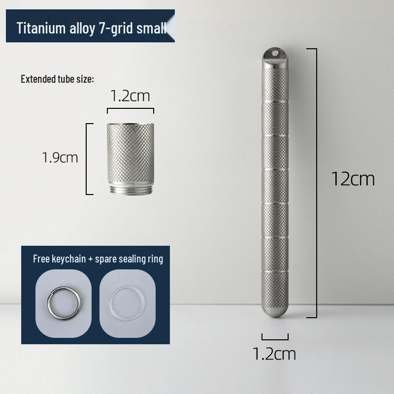 Compact Titanium Non-slip Pill Box - Multi-compartment, Waterproof, Moisture-proof, Perfect for On-the-go Storage