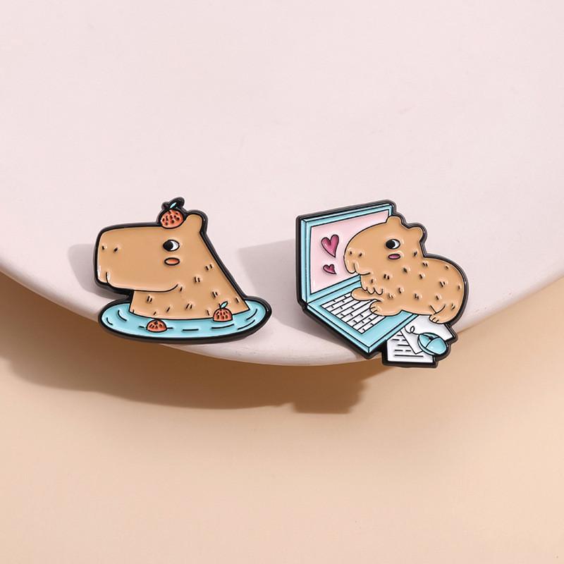 Animal Versatile Capybara Pins Set Perfect For Collectors Looking For Unique Pieces Decorative