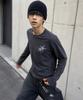 GRAVER ORDINARY [Odnr Unisex] Small Twins Star Long Sleeve T-Shirt_Charcoal