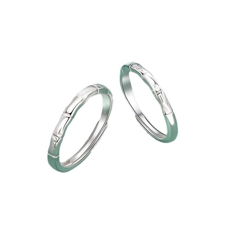 Bamboo Ring Couple Pair Ring Plain Ring Niche Design Simple Fashion Live Girlfriend Birthday Gift