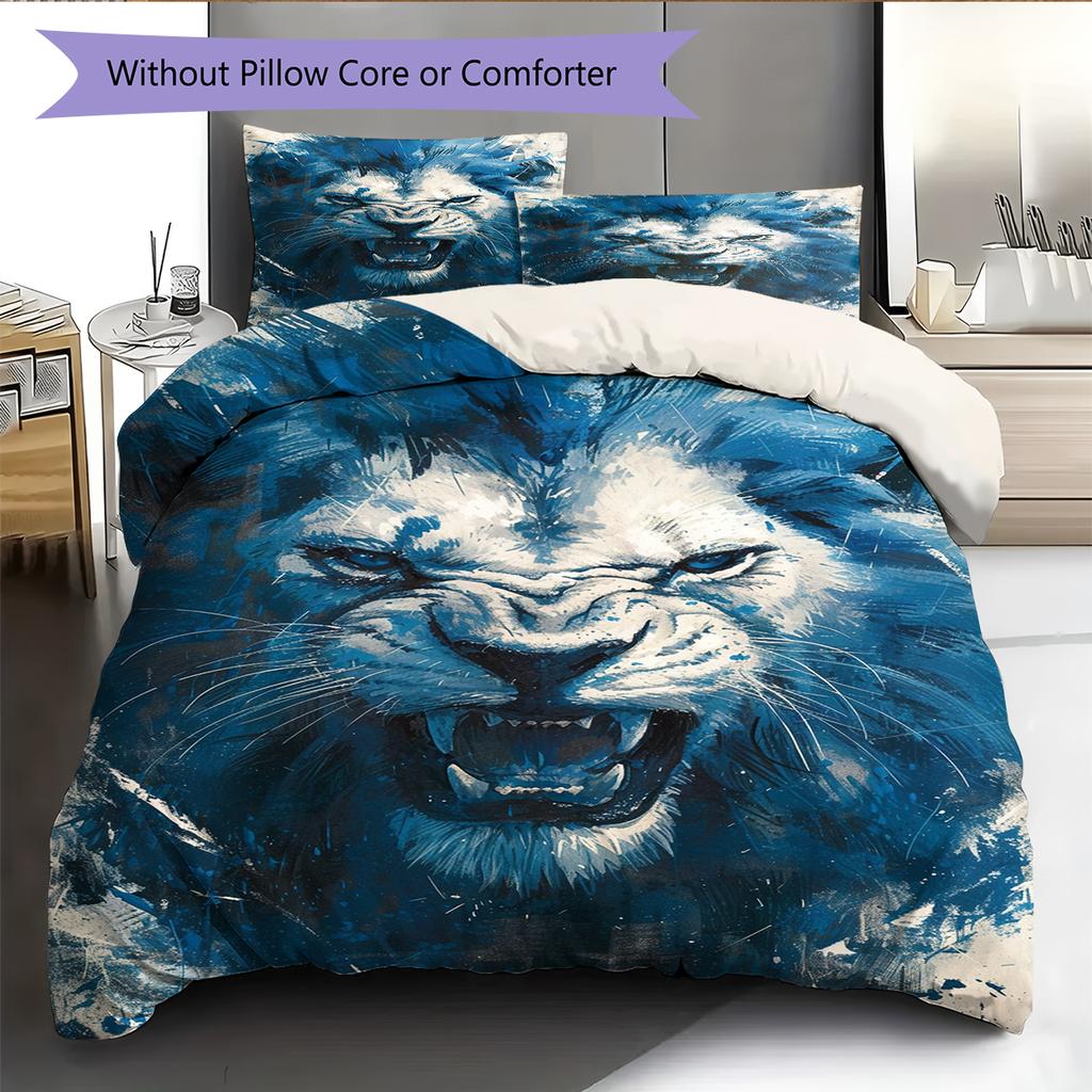 Conjunto de Colcha com Padrão de Desenho Animado Capa de Colcha Fronha Decoração de Casa Presente de Aniversário (1 capa de edredom + 2 fronhas, sem enchimento.)