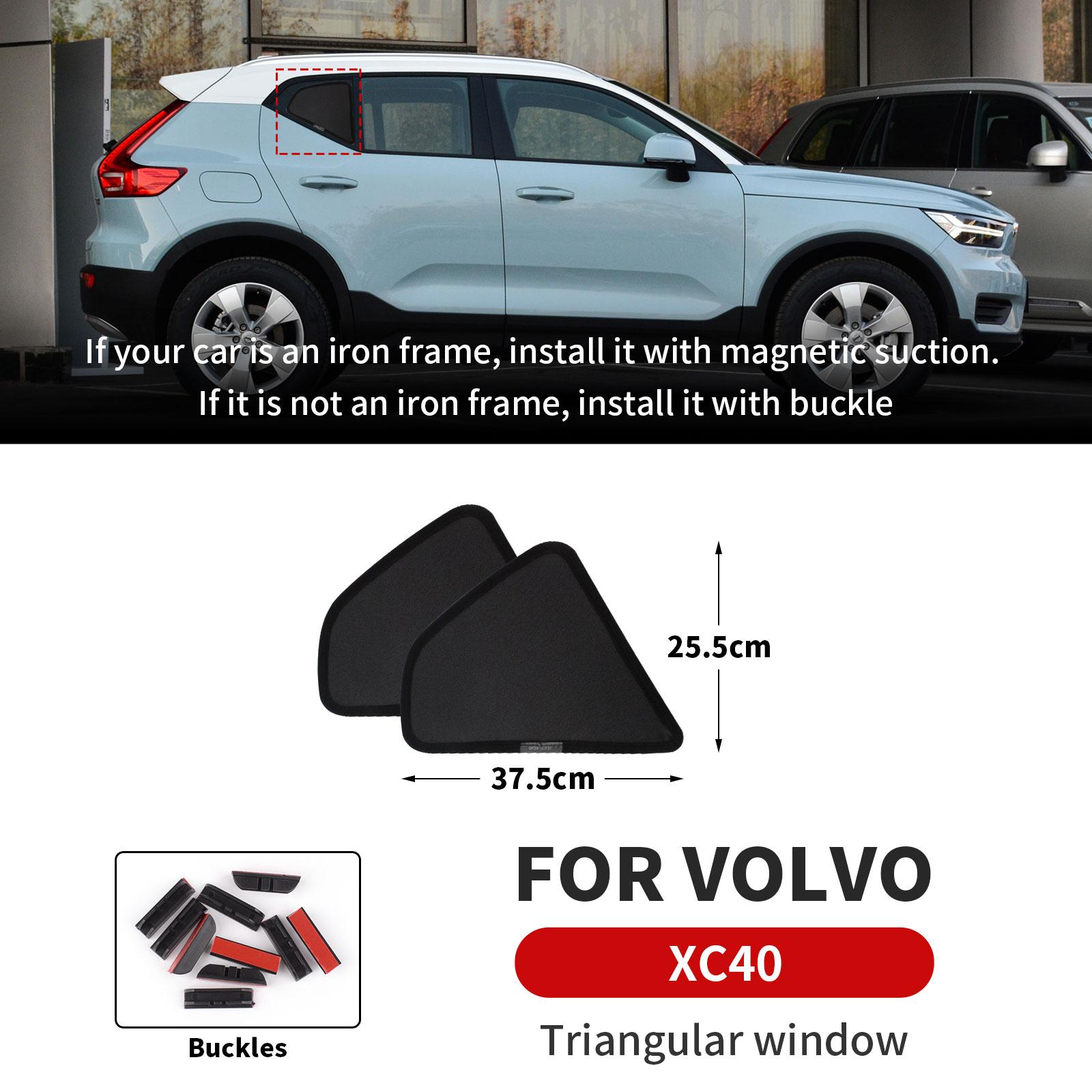 Magnetic Car Sunshade Mesh Curtain for Volvo XC40 V90 Side Rear Window for XC40 Triangular чёрный
