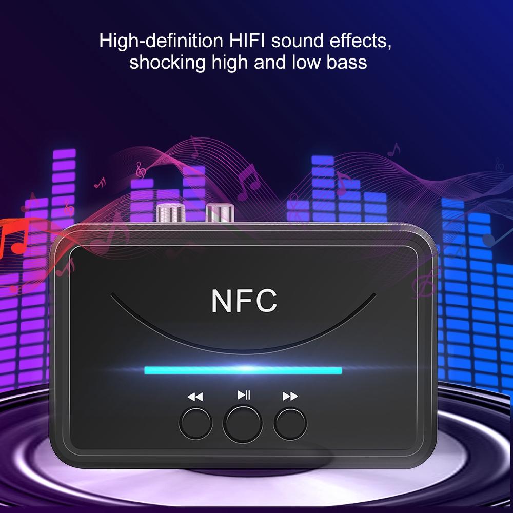 BT200 NFC Receptor audio Bluetooth 5.0 Adaptor audio Bluetooth stereo wireless NFC 3,5 mm AUX RCA Sunet muzical Difuzor auto