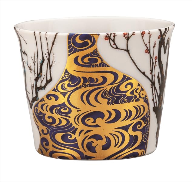 Kutani Ware Iwataya Soba Choko (small Cup) with Korin Plum Design, K9-404