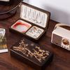 Wooden Jewelry Box for Women Portable Wooden Vintage Organizer Earring Jewelry Box for Kids Daughter Family Friends Ring Earring