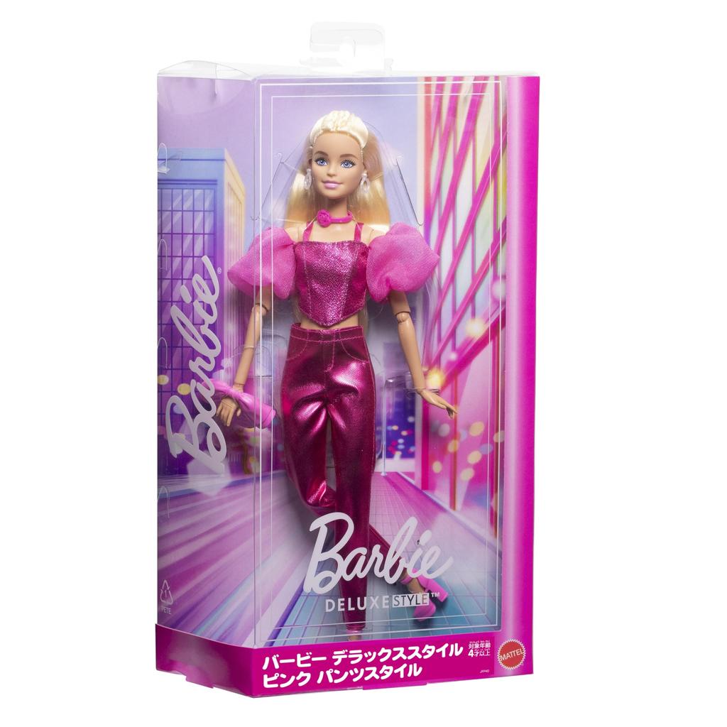 Barbie Deluxe Style Pink Pants Style Doll House for Pretend Ages 4 and JFP40 Dress-Up Play, Up, Pink,