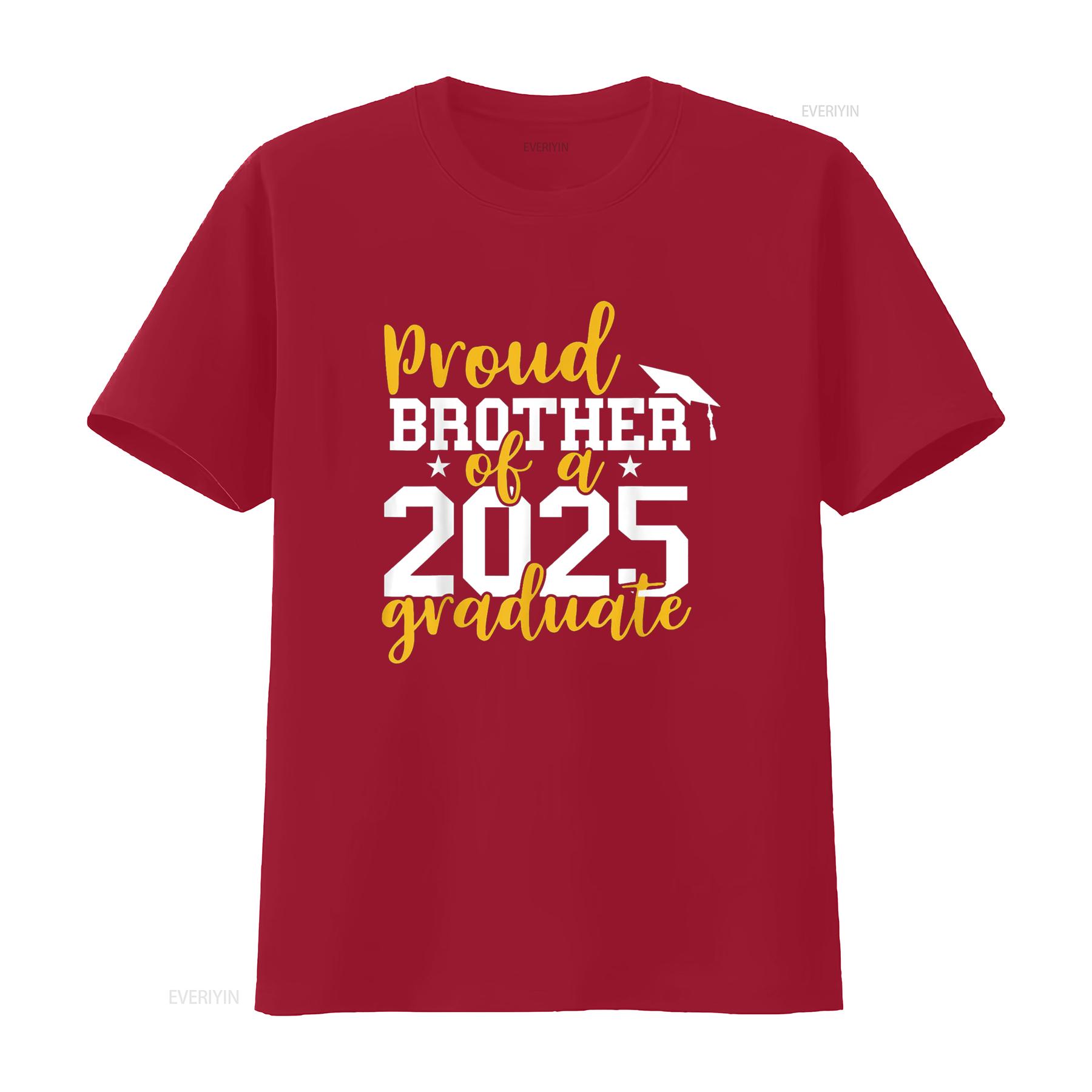 

Proud Brother of a 2025 Graduate Senior Class T Shirt vintage Washed Top For Everyday Wear Casual Breathable graphic Versatile S