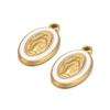 1 Piece 304 Stainless Steel Charms Gold Plated Oval Jesus Enamel Pendants For DIY Necklace Jewelry Making 10mm x 18mm