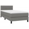 VidaXL Lit à sommier tapissier avec matelas Gris foncé 100x200cm Tissu - Modèle 3140114