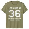 Life Begins At 36 Birthday Unisexs TShirt Unisexs Tee Graphic Unisex Top