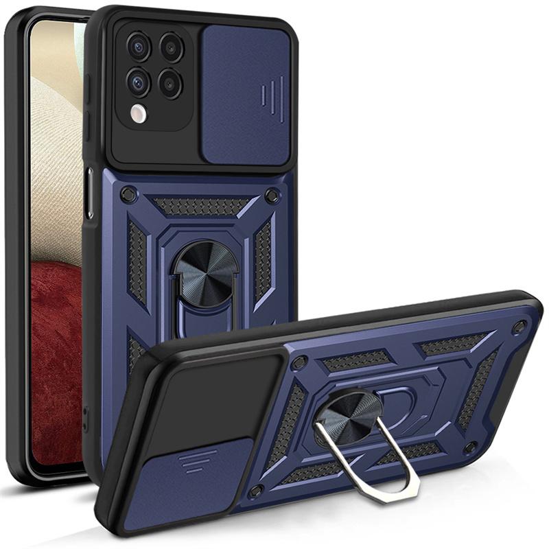 For Samsung Galaxy A12 Case Shockproof Metal Magnetic Ring Armor Phone Cases For Samsung A12 A 12 GalaxyA12 Lens Protect Cover
