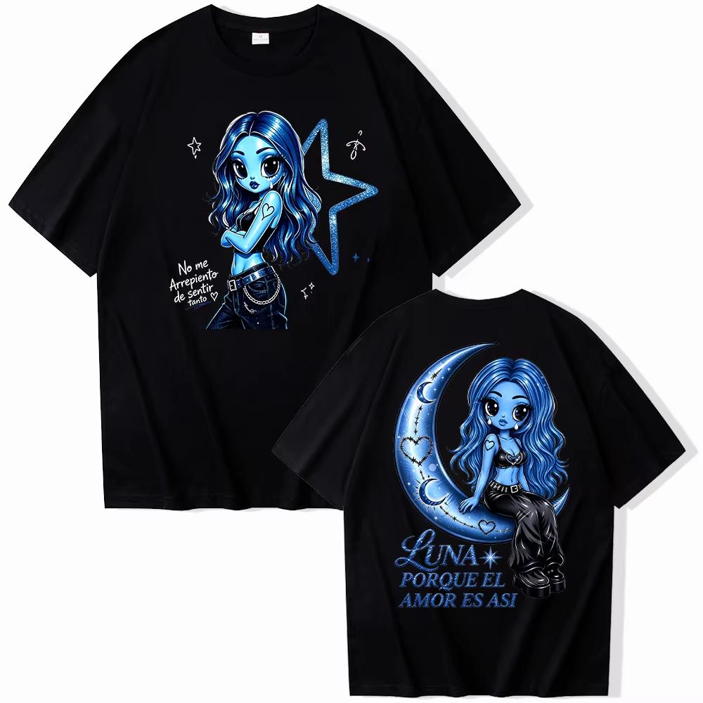 2026 Summer Hot Sale Karol G No Me Arrepiento De Sentir Tanto T-shirt Men Women Hip Hop Punk Streetwear Oversized T-shirt
