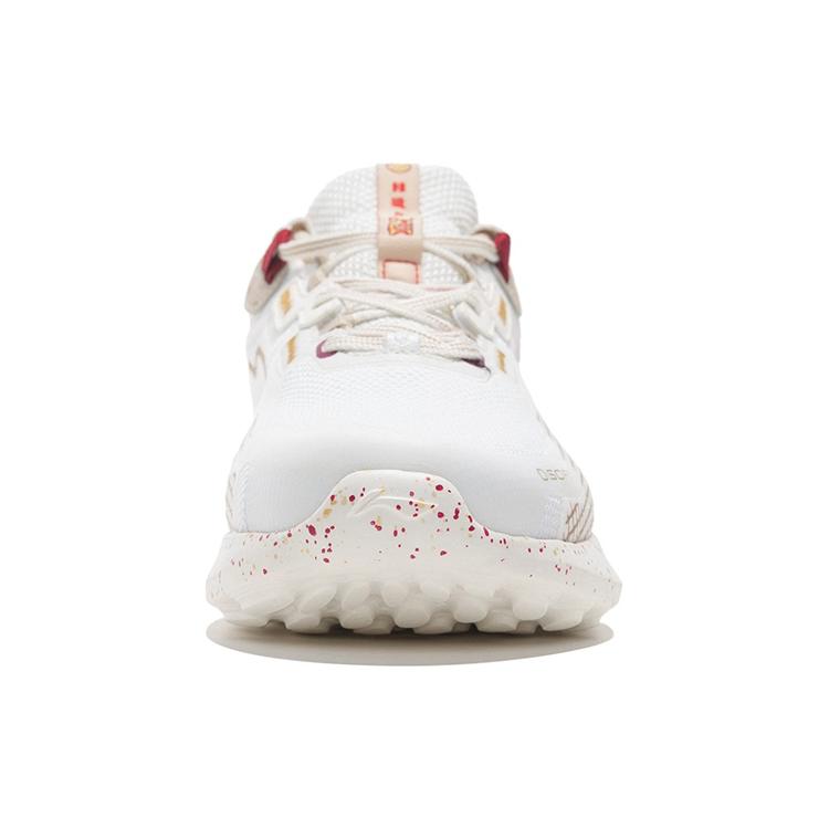 New LiNing Soft Element Cushioning Anti Slip And Wear Resistant Low Top Sports Casual Shoes White Gold Red AGLS012-4