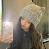 Warm Winter Hat Cat Ear Skullies Hat Cute Knitted Beanies  for Women