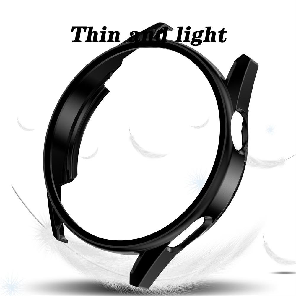 Smartwatch Full Cover Case with Tempered Glass Film Smartwatch Screen Protector Case for GT3 46mm Black