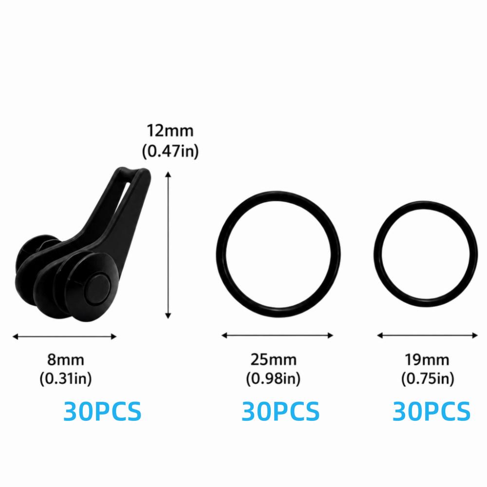 30 Sets with Elastic Rubber Rings Fishing Rod Hook Holder Fishing Pole Hook Holder  for Fishing Pole