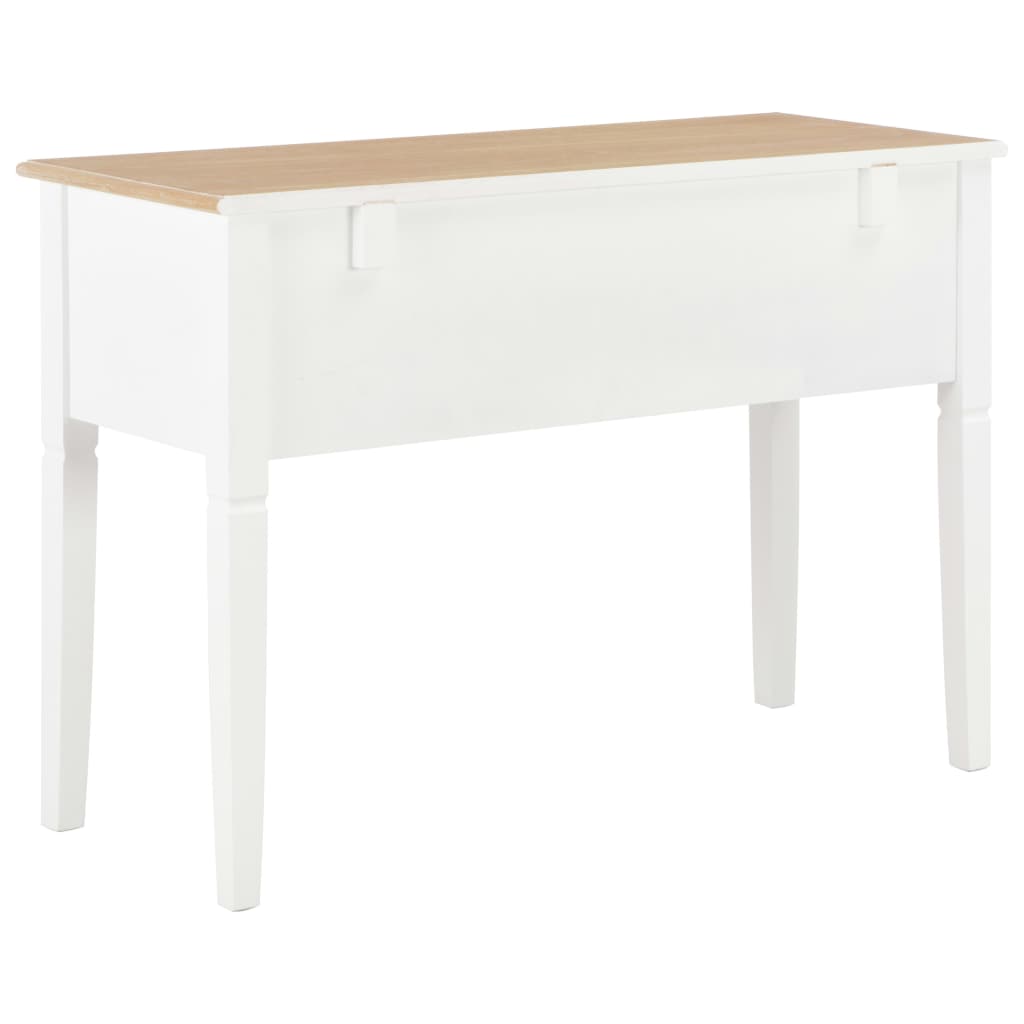 Desk, White, 109.5X45X77.5 Cm, Wooden