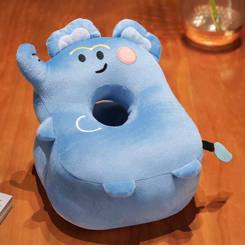 Cute Cat Nap Pillow Ice Silk Plush Throw Pillow Cuddle Cat Office Table Nap Artifact Waist Backrest Female