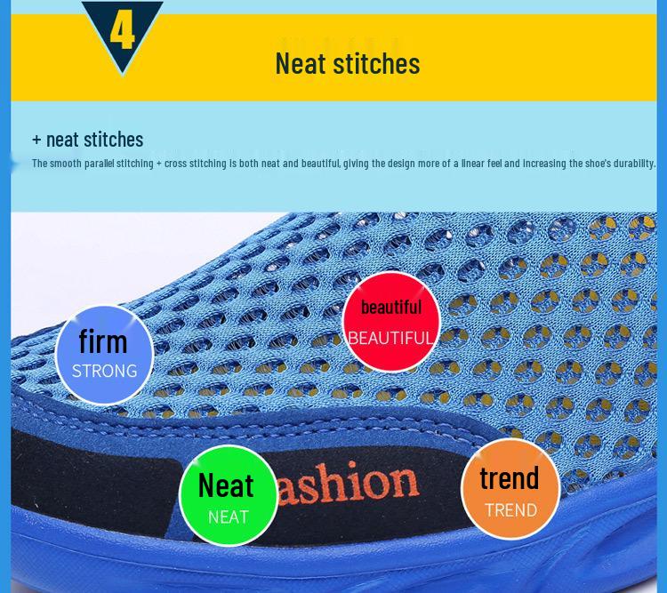 Summer Mesh Slip-On Canyoneering Shoes: Lightweight, Breathable, Casual Sandals for Beach & Running.