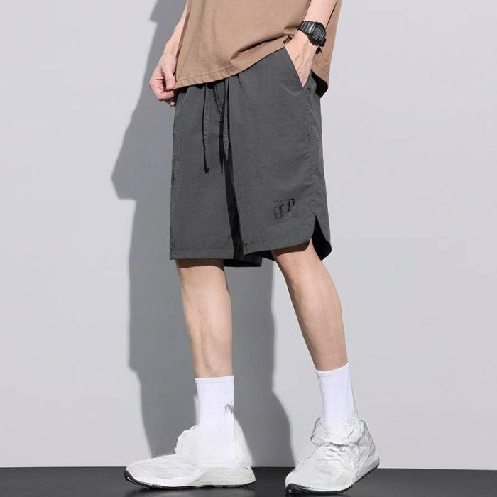 Summer Five-point Shorts Thin Men's Sports Pants Loose Fat Black Ice Silk Five-point Men's Pants Shorts