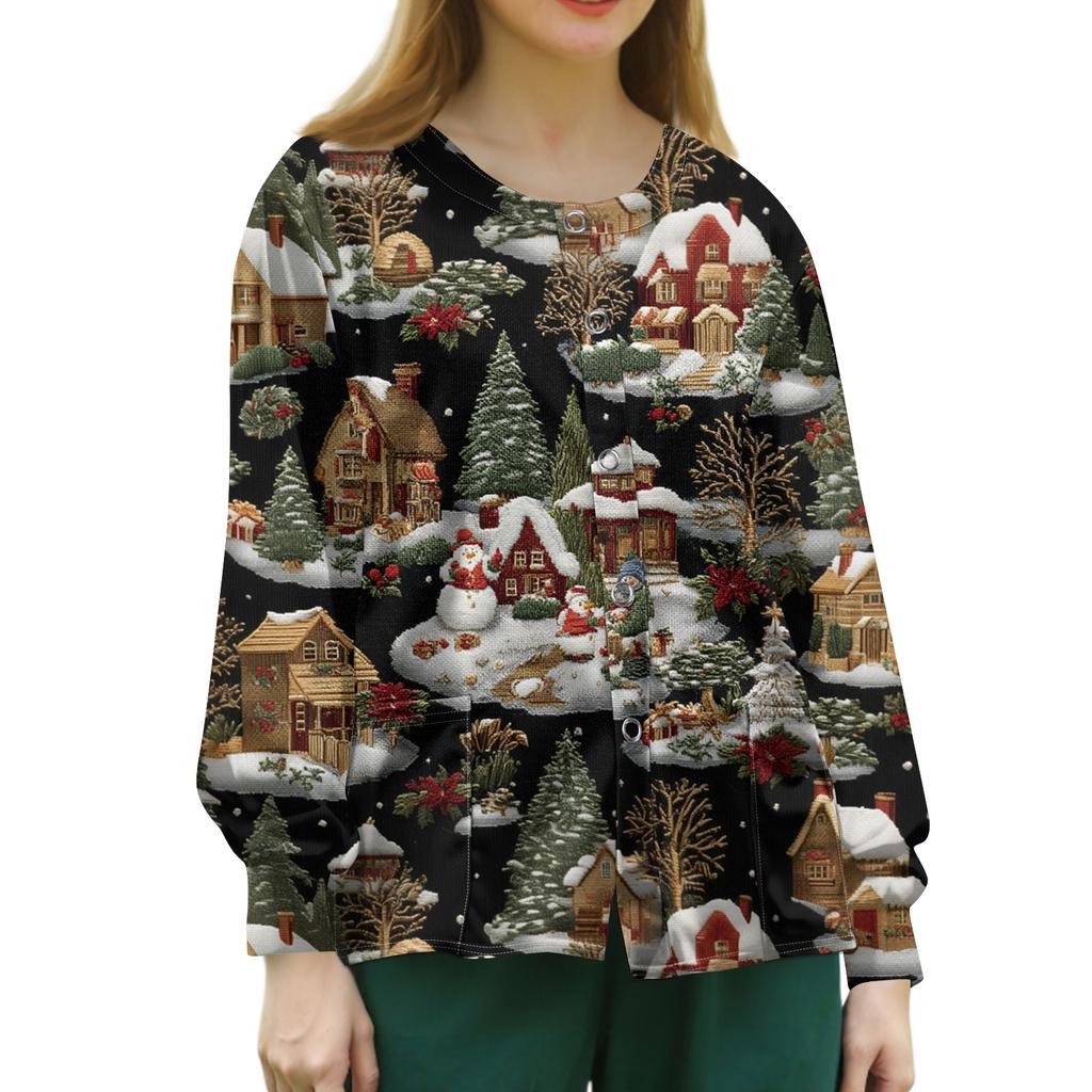 Women's Casual Long Sleeve Single Breasted Printed Dry-nurse Top