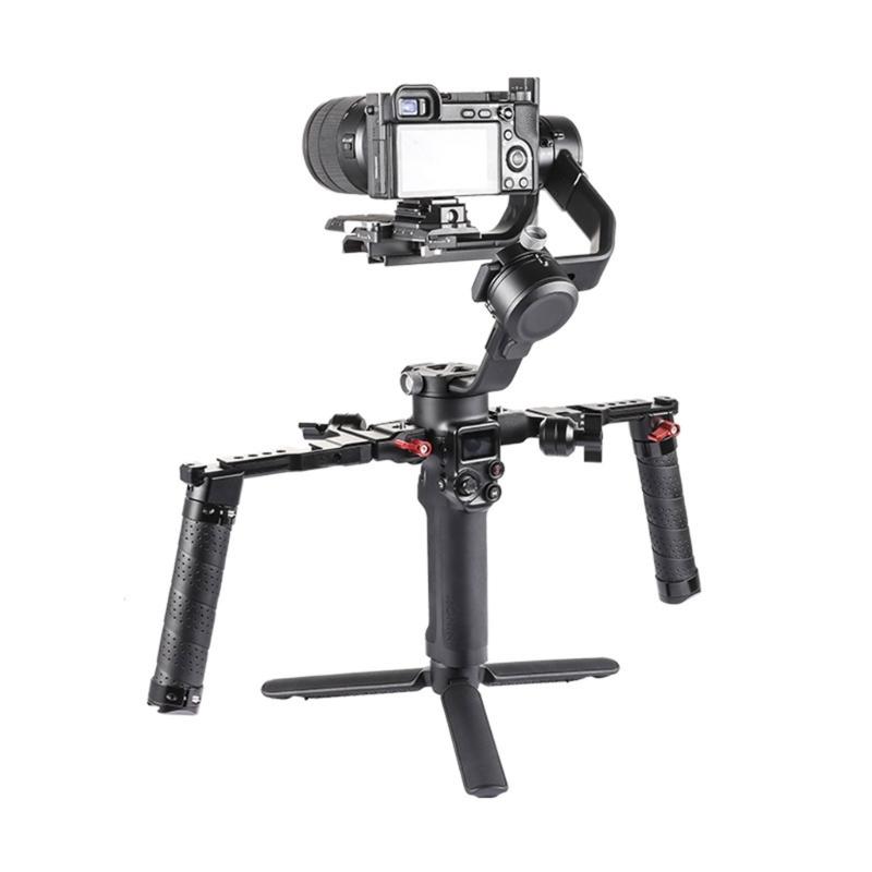 Portable Ergonomic Camera Handle 5 1/4inch Screw Holes 2 Cold Shoe Mounts For SC2/S3 Camera Professional Filming