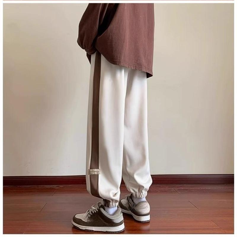 Oversized Relaxed Fit Sweatpants Color Contrast Design Joggers Comfortable Lounge Pants