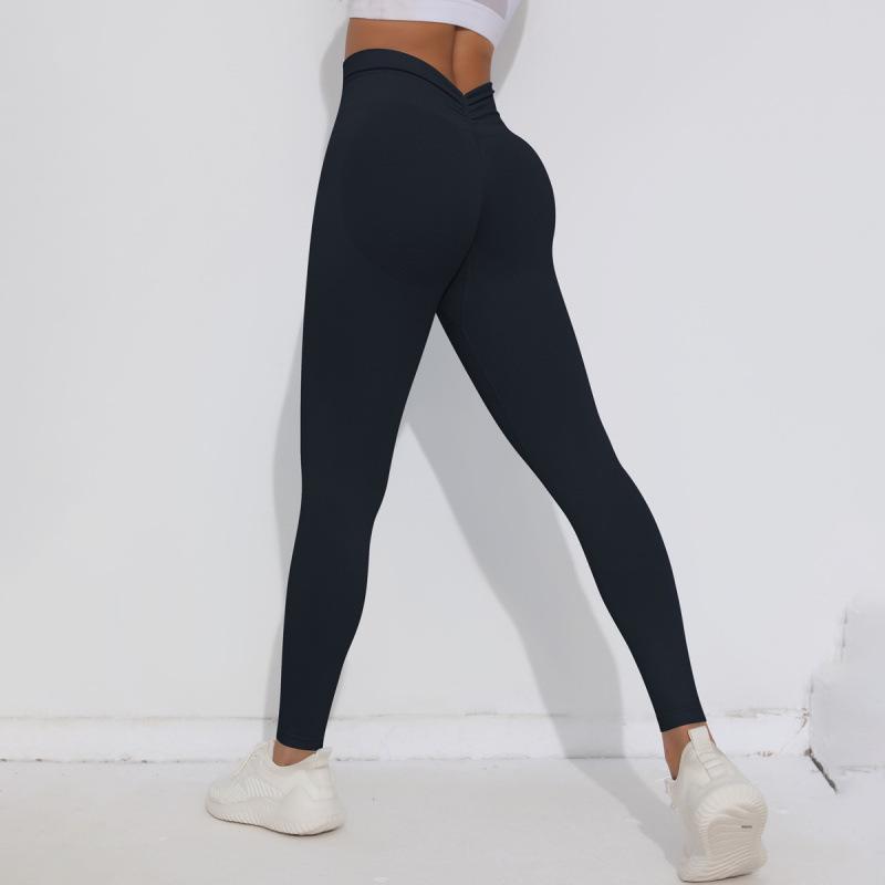 European & American High Waist Seamless Peach Butt Yoga & Fitness Cropped Pants