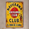 Vintage Cuban Rum Tin Sign - 20x30cm 2D Flat Weathered Metal Art, Bar Cafe Man Cave Decor