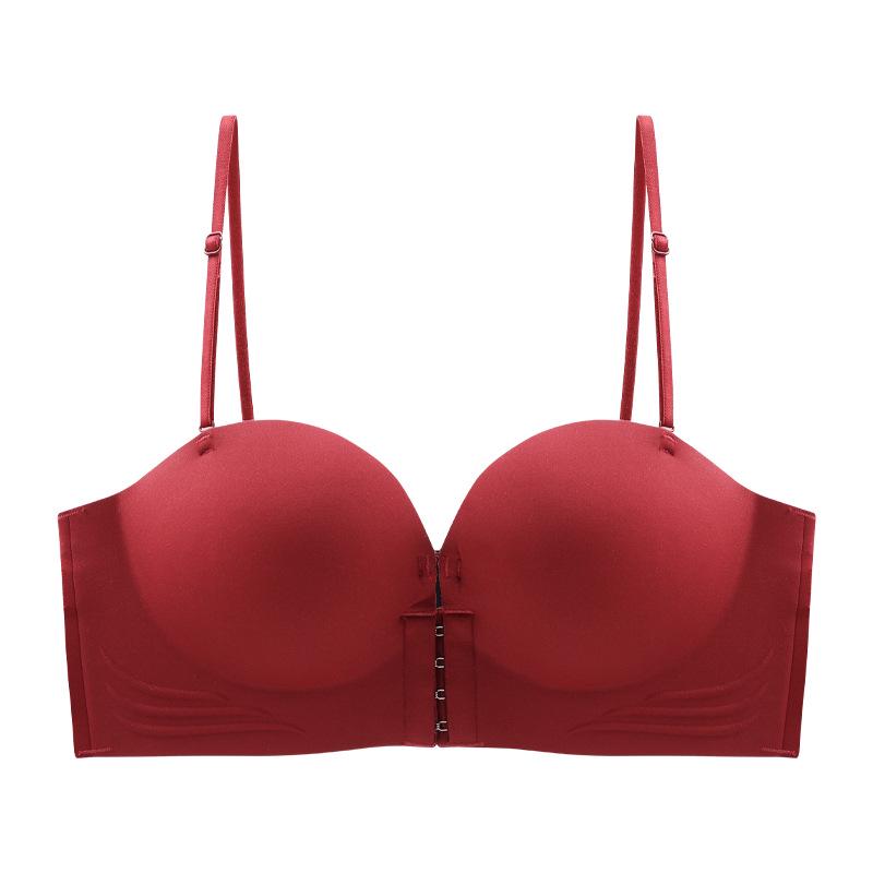Sujetador Strapless Fruncido Push-Up con Soporte Invisible Antideslizante