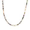 Tourmaline Colorful Natural Stone Beaded Freshwater Pearl Necklace Retro Ethnic Style Niche Collarbone Chain Versatile Woman Quality