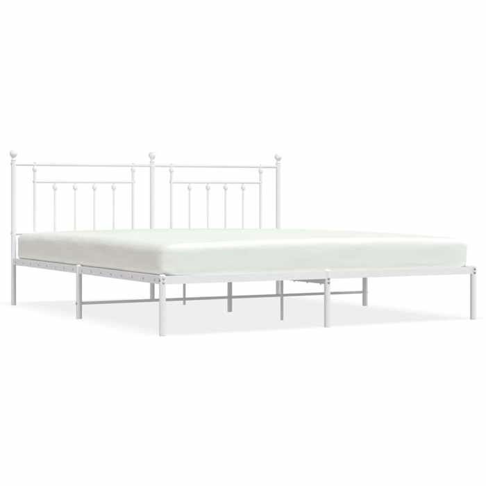 VidaXL Cadre de lit métal avec tête de lit blanc 200x200 cm 353593