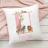 Personalized Pillow Case Initial with Name  Safari Animal  Pillow Cover Kids Bedroom Wild Party Decor Kids Birthday Shower Gift