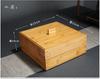 Bamboo Tea Box Square Storage Box Tea Cake Organizer Stackable Tea Cabinet Multi-layer Storage Bin Tea Organizer Tea Container