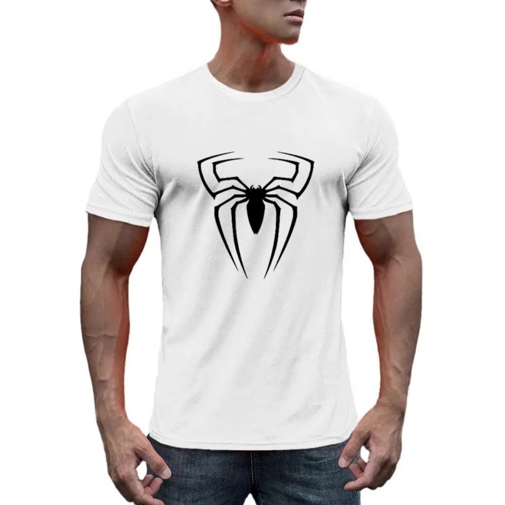 Summer Men'S Breathable Mesh Quick-Drying Loose Short-Sleeved T-Shirt Fashion Printed Casual Jogging Gym Bodybuilding Sports Top