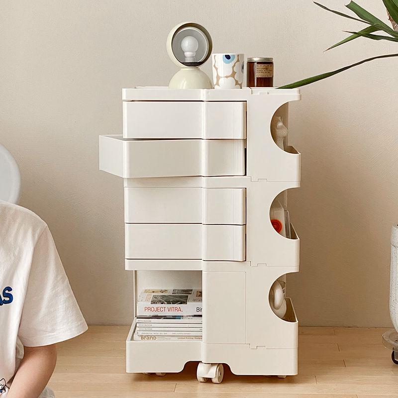 Nordic Rotating Multi-Layer Storage Cabinet: Versatile Makeup, Bedside, or Snack Organizer