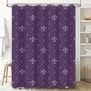 Vintage Purple Shower Curtain with Classic Fleur-de-lis Pattern Perfect for Bathroom Decor
