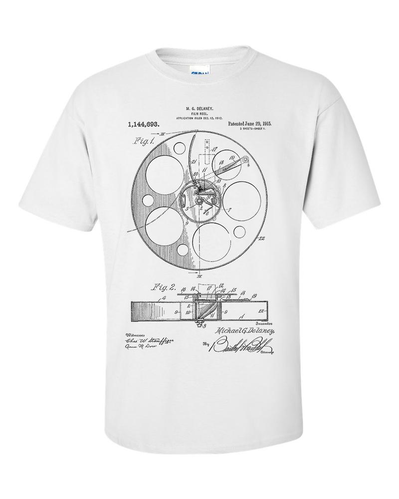 Film Reel 1915 Patent Blueprint Movie Cinema Gift TShirt 2XL