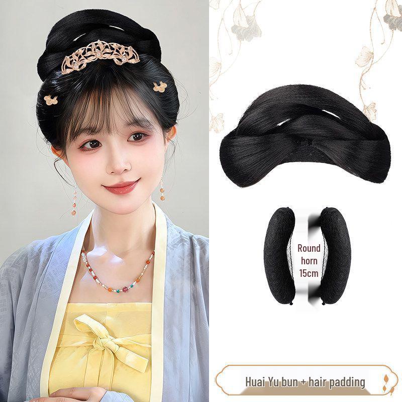 Ming Dynasty Hanfu Clip-in Hair Bun: Silk Wig for Ancient Costume Hairstyles