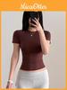 Basic Slim Fit T-Shirt aus Nylon für Freizeit und Yoga