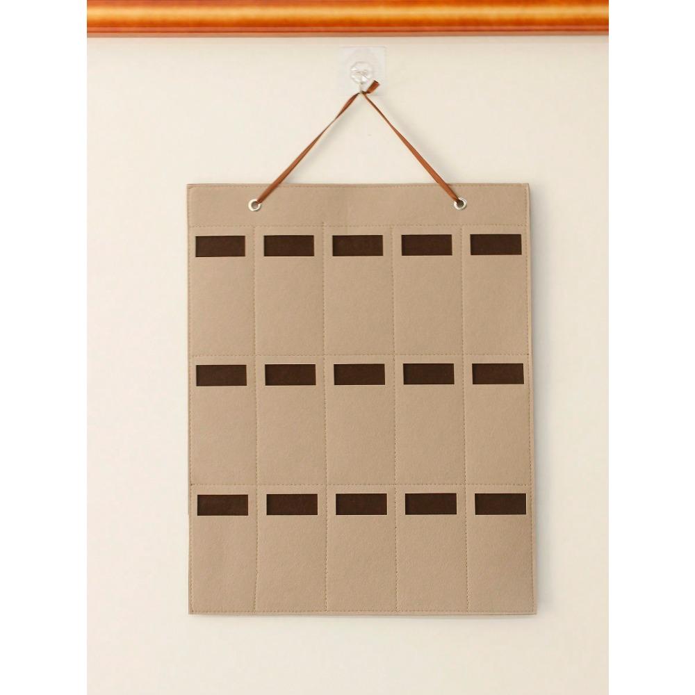 1pc Hanging Glasses Storage Bag, Beige Multi Grid Glasses Storage Bag for Home, Gender Reveal Party, Perfect for Birthdays, Weddings