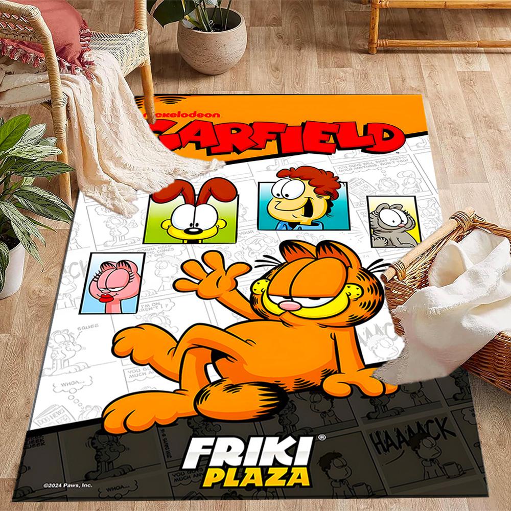 Tappeti Antiscivolo a Tema 'L'Avventura Accogliente di Garfield' - Arredamento per la Casa in Poliestere, Adatti per Camere da Letto, Soggiorni, Ingressi, Studi e Decorazioni