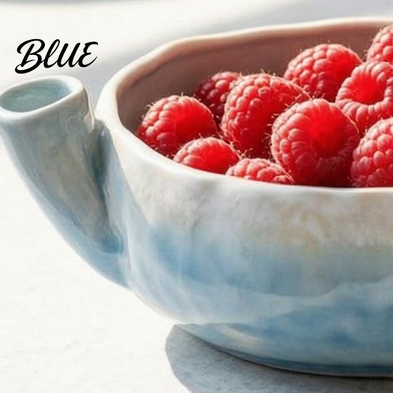 Abtropfschale für frisches Obst Keramik Beerenwaschschale mit Loch Leicht zu reinigen Küchensieb Kleine Spül- und Servierschale Kompakt Selbstreinigend Gemüse