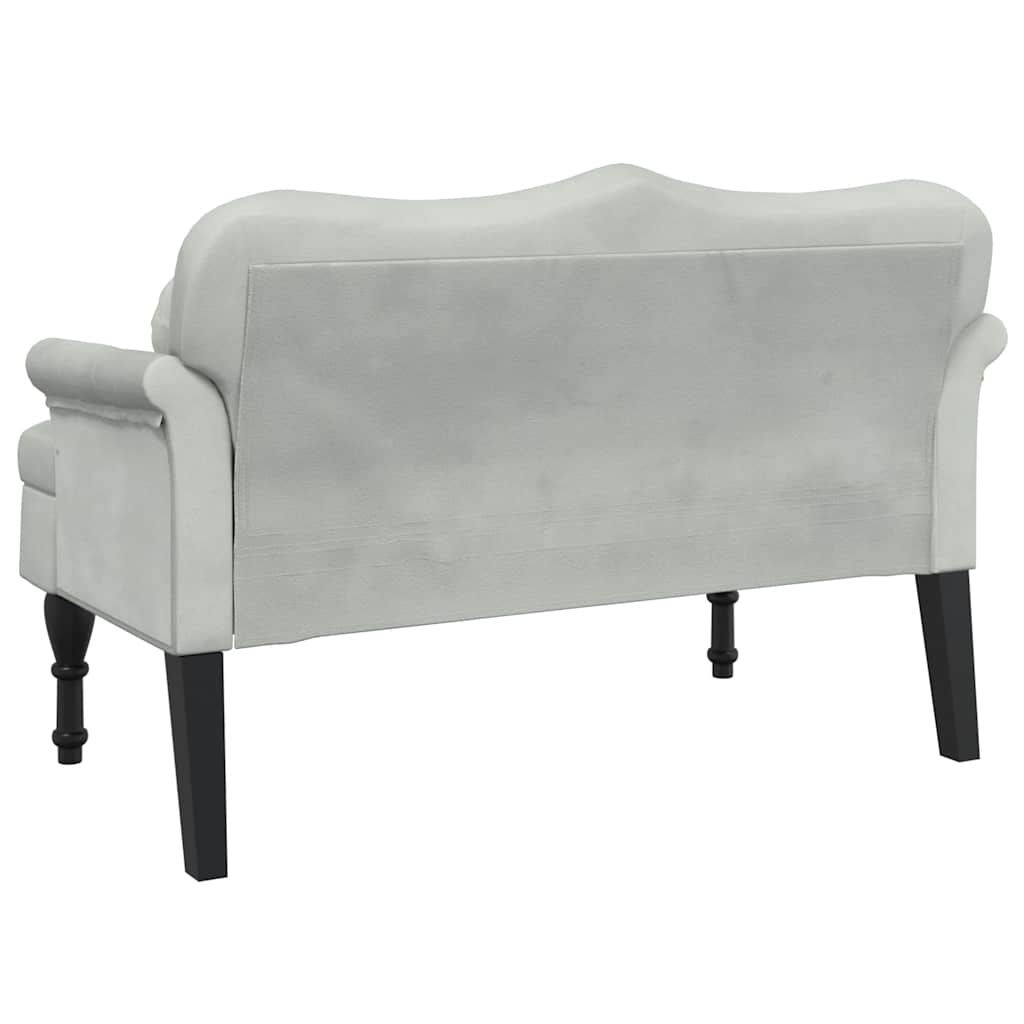 Bench with Cushions Light Grey 120.5 x 65 x 75 cm Velvet