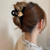 Elegant Vintage Heart-Shaped Hair Claw Acrylic, Perfect for Ponytails & Updos