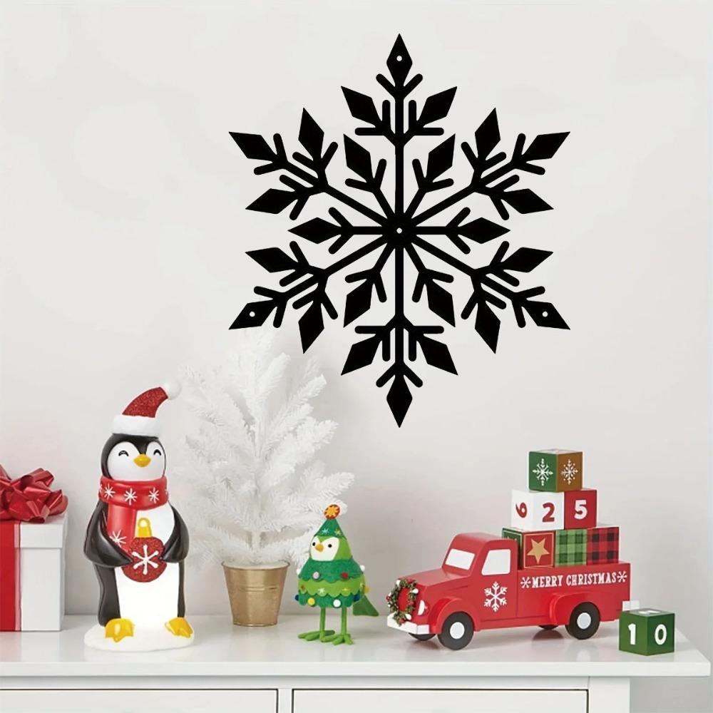 

1 pc Metal Wall Snowflake Silhouette Elegant Home Decor Craftsmanship for Bedroom Living Room Easy Install Christmas Gift Party Festive Joy TY6507
