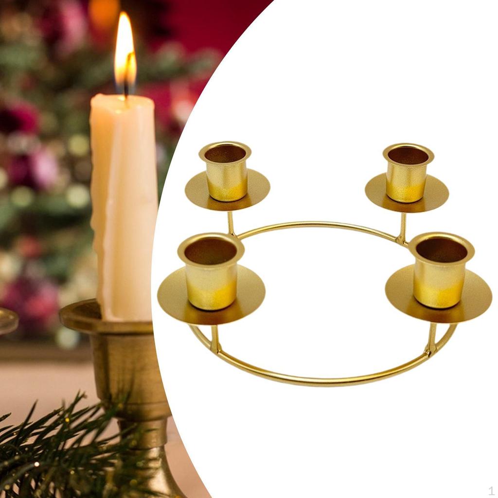 Coroniță Suport Lumânări Advent Centru de Masă Decorativ Suport 4 Lumânări Stâlp Fier