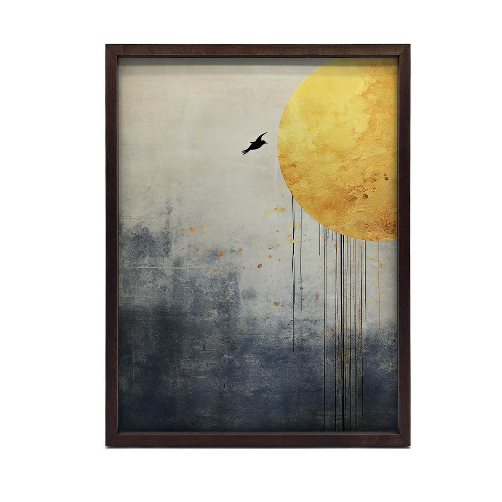 Abstract World of the Raven Abstract World of the Raven, 40X50 Cm, Gold Aluminum Frame, 230 Gsm Matte Paper