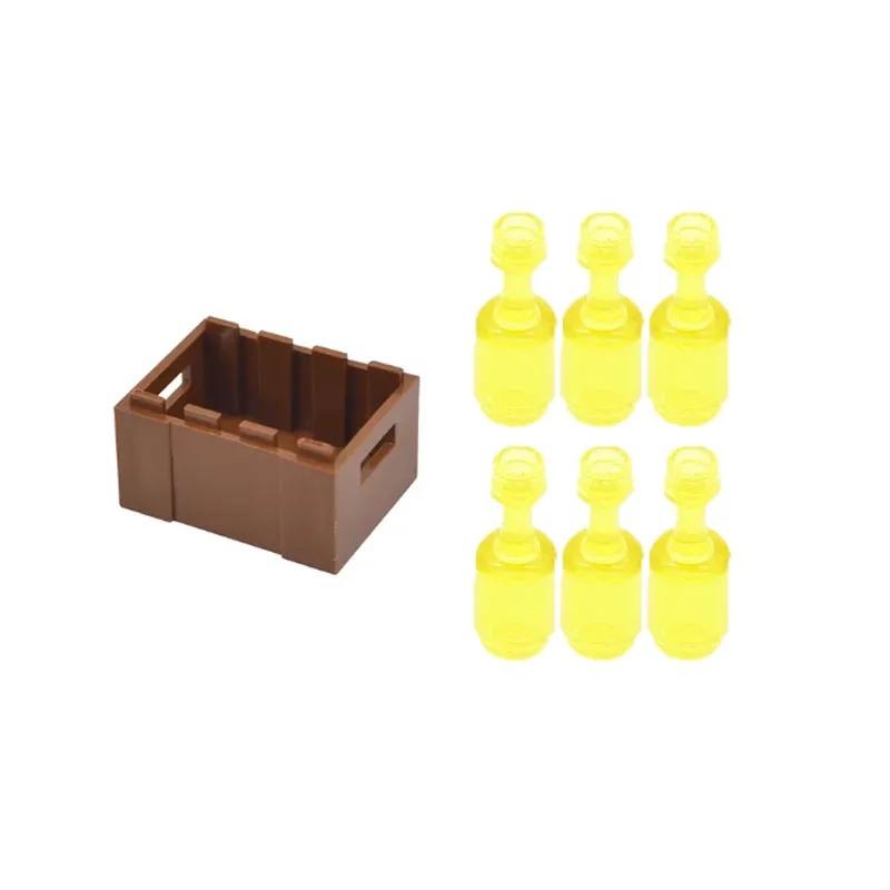 MOC City Series Building Blocks Figures Scene Creative Accessories Chains Mini Bricks Colored Wine Bottle Boxes Toy Gifts