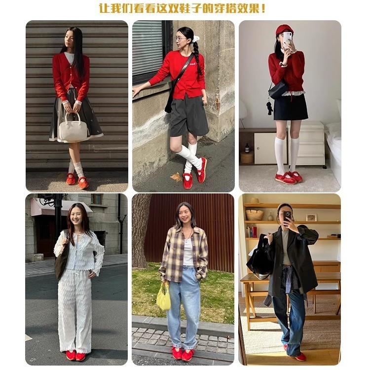 Mary Jane Sneakers Women's New Casual Red Light Mouth Single Shoes Women's Retro Platform Ballet Shoes Women's German Training Shoes